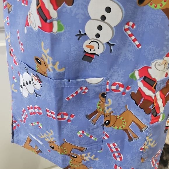 UA Scrubs Blue Holiday Print Top - Picture 6 of 10